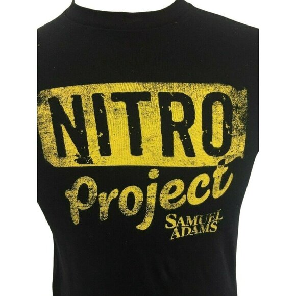 Samuel Adams Nitro T-Shirt M Black Yellow S/S Graphic Cotton Beer Tee tshirt - Picture 2 of 9